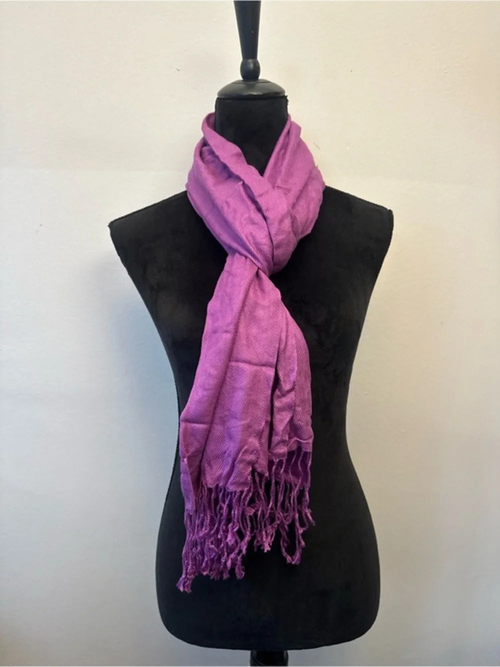 Rich Lilac Tassel Ended Fashion Scarf